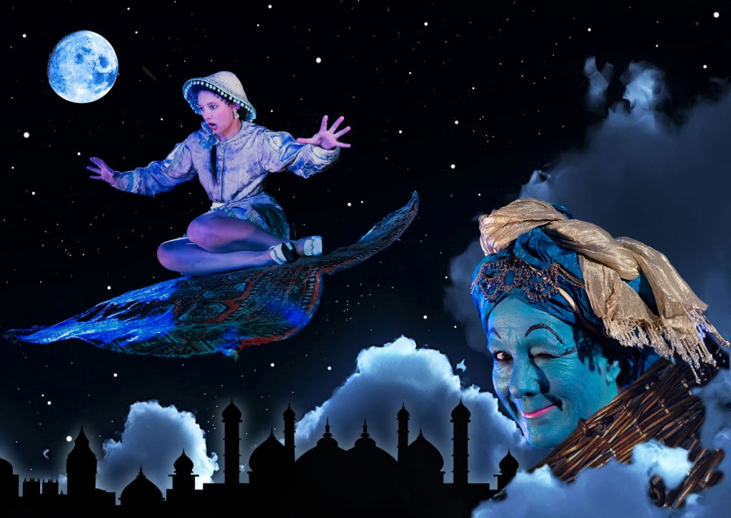 Aladdin Miracle Theatre Christmas Pantomime Falmouth Winter 2018 Genie Magic Carpet Starry Sky